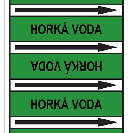 Značení potrubí, horká voda
